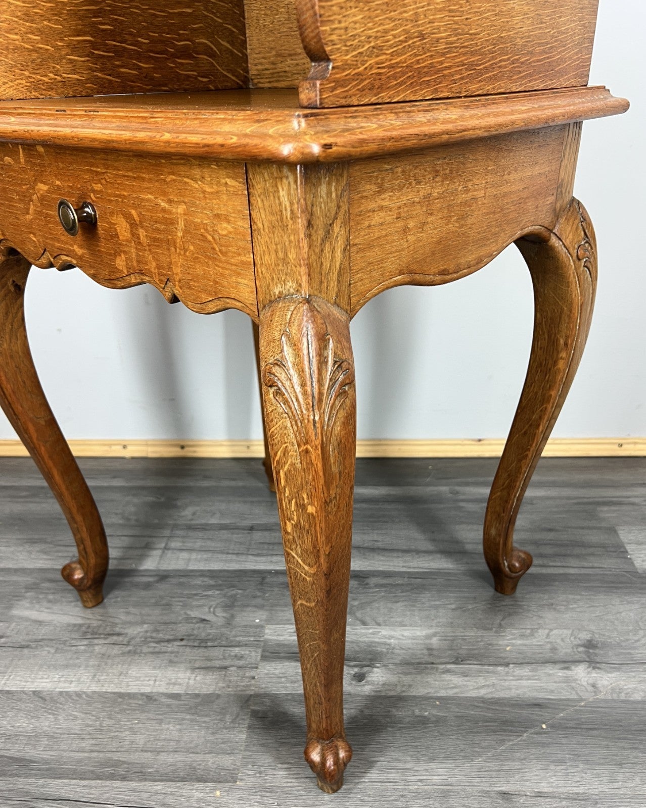 Pair of Bedside Tables Vintage French Louis Oak Cabinets with Drawers LOT 44478