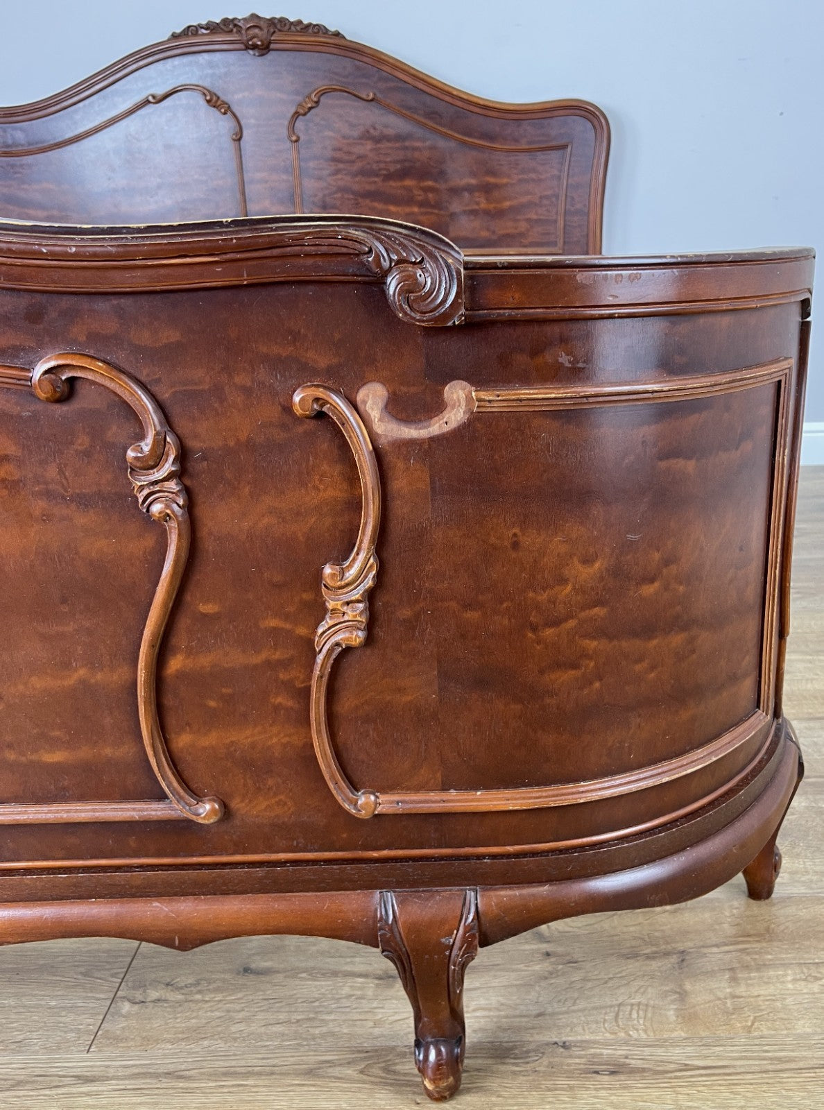 Bed Vintage French Louis XVI King Size Bed Frame Carved Headboard LOT 64038