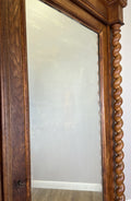 Wardrobe Antique French Oak Two Door Mirrored Carved Armoire Cabinet LOT 612414