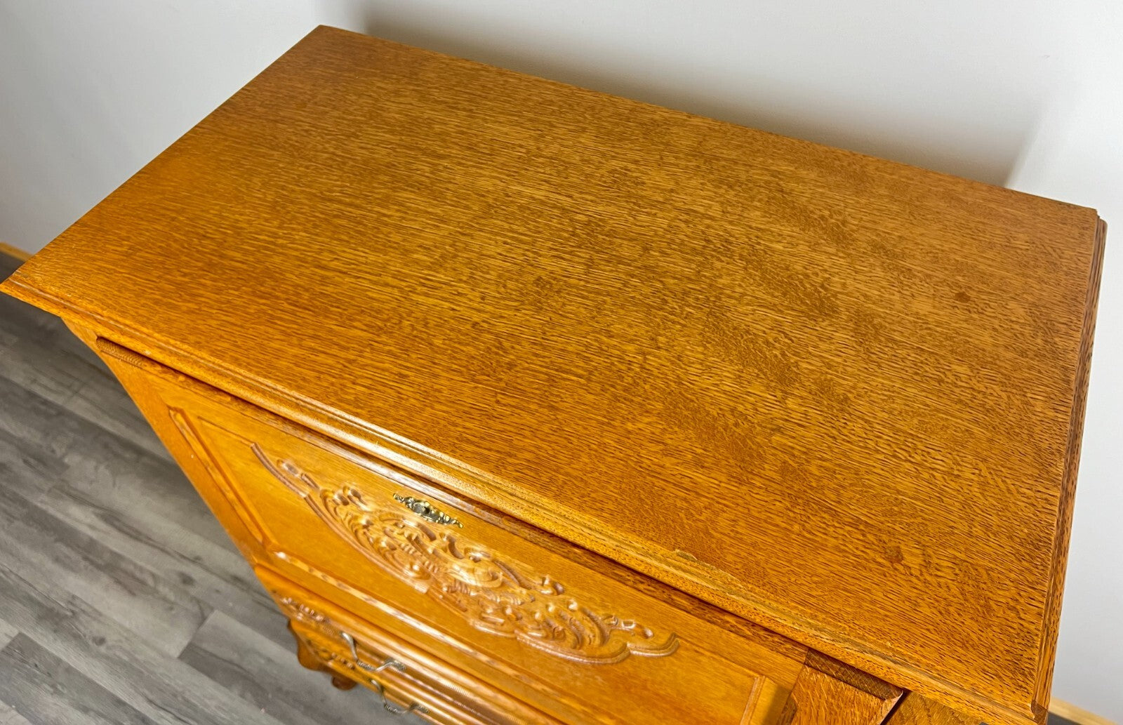 Cabinet Vintage French Louis XIV Style Drop Front Cupboard Sideboard LOT 26468