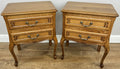 Pair of  Bedside Tables Vintage French Louis Oak Nightstands Cabinets LOT 48640