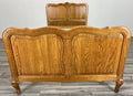 Bed Vintage French Louis XVI Single Bed Frame Oak Carved Headboard LOT 45973
