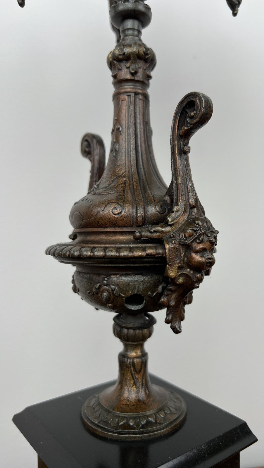 Candelabra Antique French Brass Marble 5 Arm Ornate Candle Holder LOT 493610