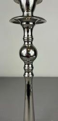 Pair of Candle Holders Vintage French Silver Metal Column Candlesticks LOT 50774