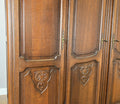 Wardrobe Vintage French Louis XVI Style Oak Four Door Carved Armoire LOT 6502