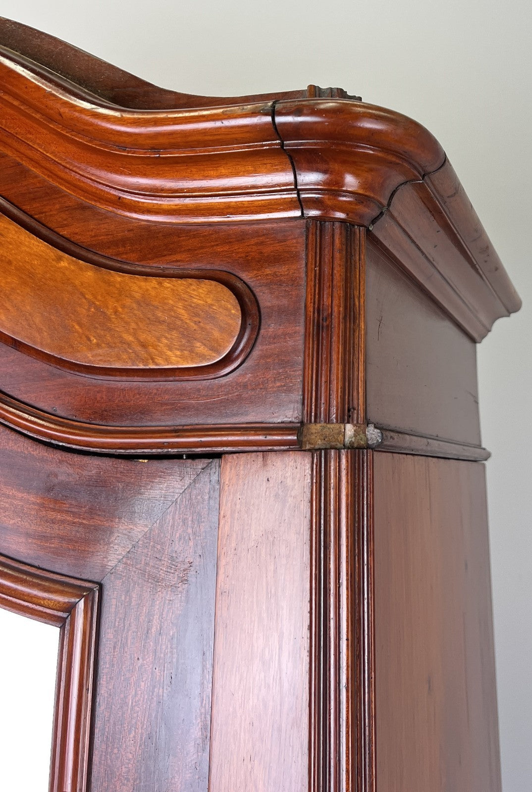 Wardrobe Antique French Style Mahogany Mirrored Carved Armoire Cabinet LOT 615714