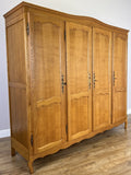 Wardrobe Vintage French Louis XVI Style Oak Four Door Carved Armoire LOT 6501