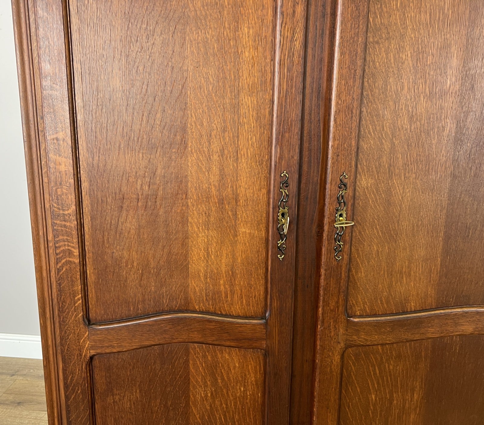Wardrobe Vintage French Louis XVI Style Oak Three Door Carved Armoire LOT 61184