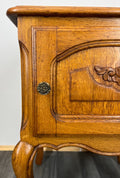 Pair of Bedside Tables Vintage French Oak Nightstands Carved Cabinets LOT 34655