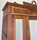 Wardrobe Antique French Two Door Oak Mirrored Carved Armoire Cabinet LOT 60825