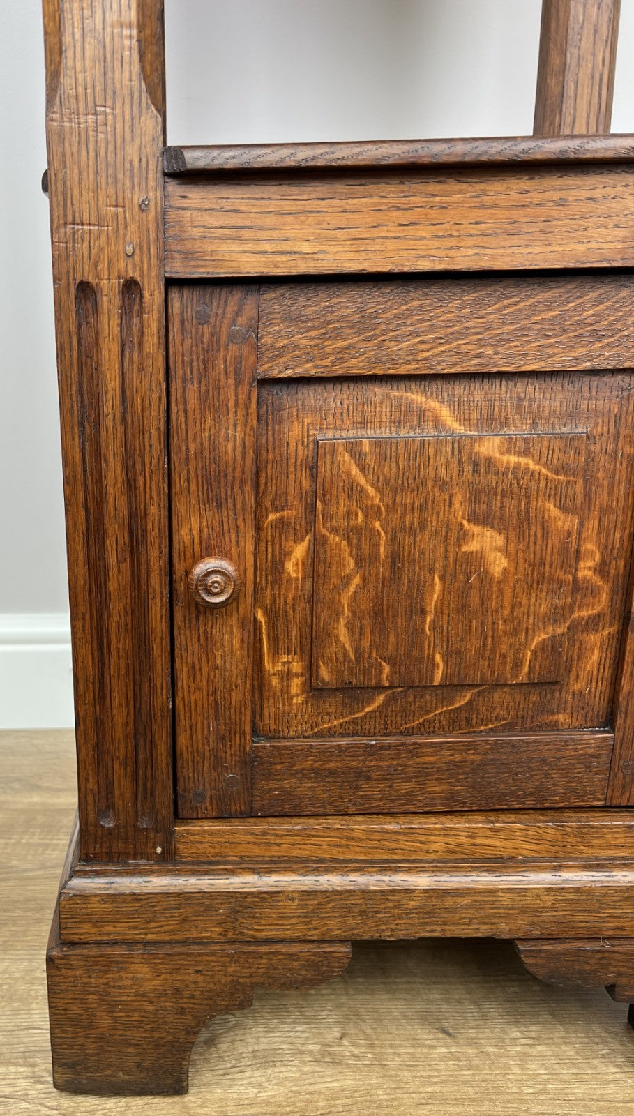 Bedside Table Antique French Style Marble Top Oak Cabinet Nightstand LOT 62365
