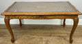 Coffee Table Vintage French Style Oak Carved Glass Top Side Table LOT 63101