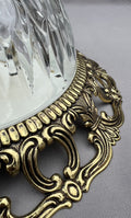 Ceiling Lamp Vintage French Brass Pressed Crystal Pendant Chandelier LOT 60004