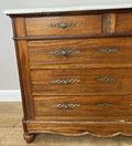 Chest of Drawers Antique French Walnut Marble Top Five Drawer Cabinet LOT 64518
