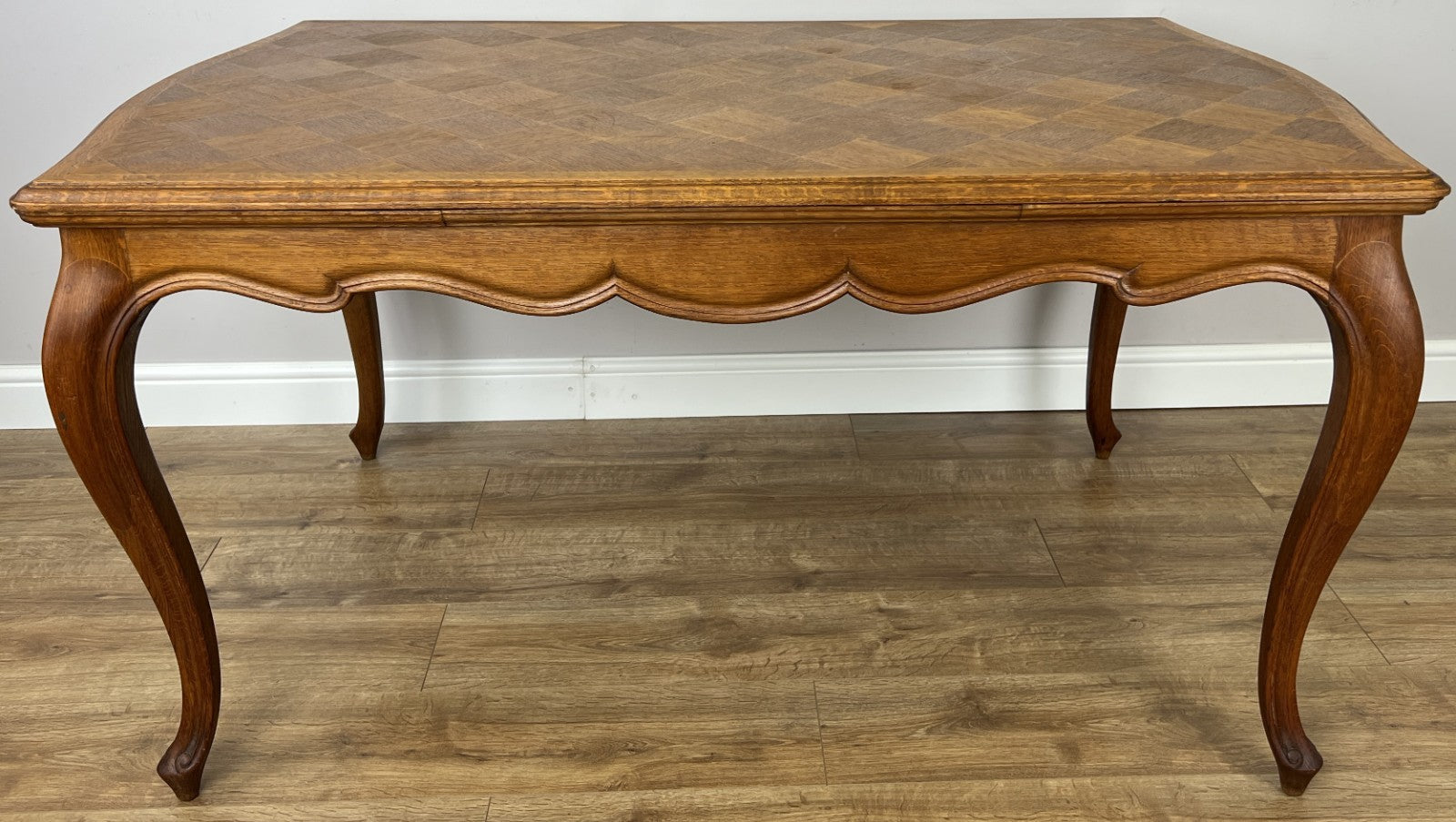 Dining Table Vintage French Style Oak Carved Folding Extendable Table LOT 63551