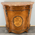 Cabinet Vintage French Marble Top Inlaid Sideboard with Brass Ormolu LOT 43310