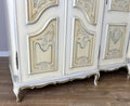 Wardrobe Vintage French Shabby Chic Five Door Carved Armoire Cabinet LOT 61215