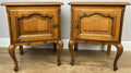 Pair of Bedside Tables Vintage French Louis Oak Nightstands Cabinets LOT 63061
