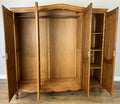 Wardrobe Vintage French Louis XVI Style Oak Four Door Carved Armoire LOT 49799
