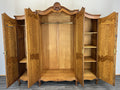 Wardrobe Vintage French Louis XVI Style Oak Four Door Armoire LOT 48158