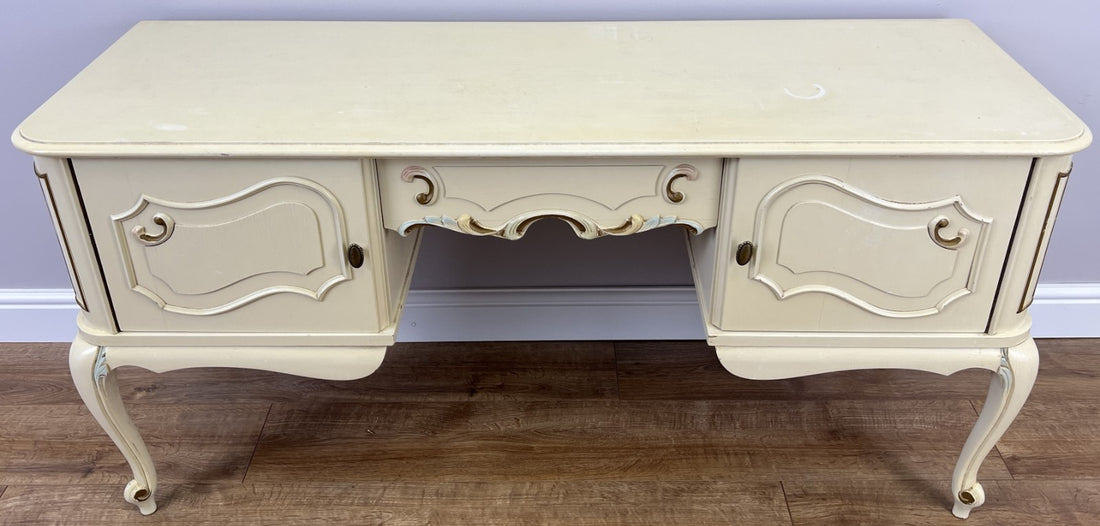 Sideboard Vintage French Shabby Chic Louis Style Carved Storage Cabinet LOT 48350