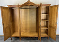 Wardrobe Vintage French Louis XVI Style Oak Four Door Carved Armoire LOT 48233