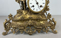 Mantel Clock Antique French Japy Frères Gilt Bronze Figure Clock LOT 36027