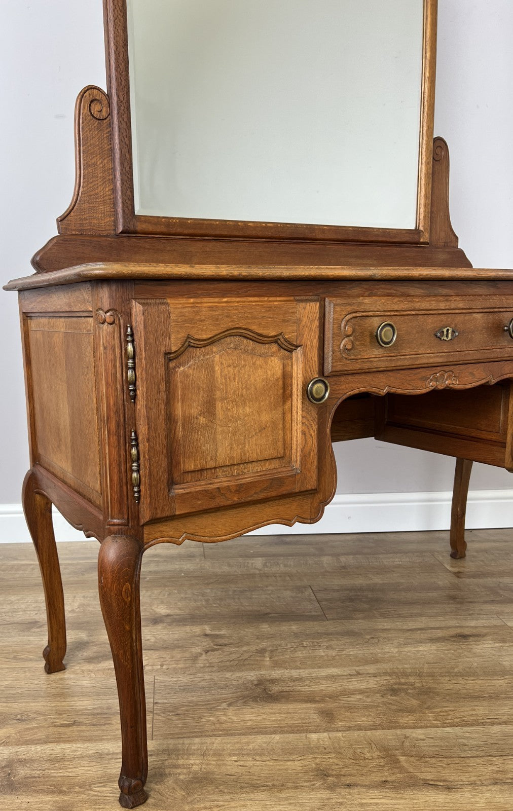 Dressing Table with Mirror Vintage French Oak Louis Vanity Table Makeup LOT 631710