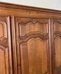 Wardrobe Vintage French Louis XVI Style Triple Door Oak Carved Armoire LOT 60789