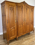 Wardrobe Vintage French Louis XVI Style Oak Four Door Carved Armoire LOT 6503
