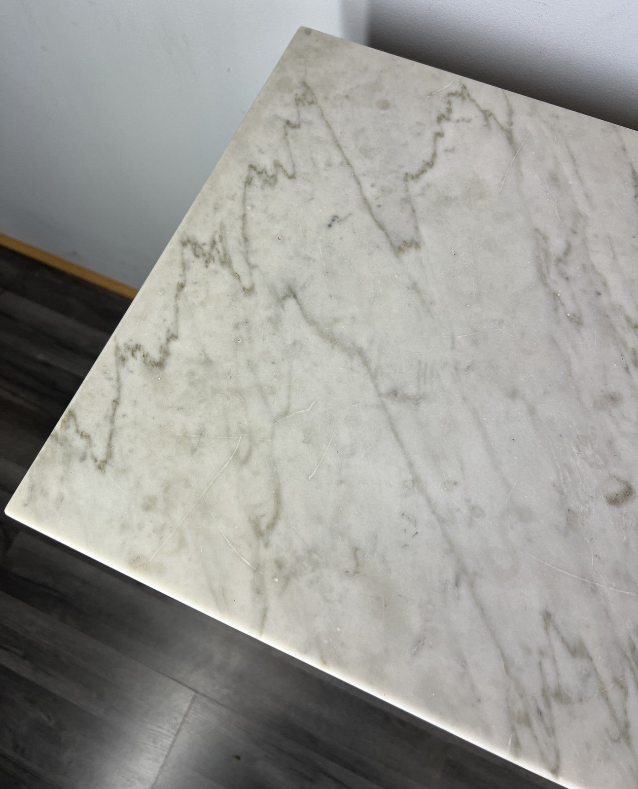 Bedside Table Antique French Marble Top Walnut Carved Cabinet LOT 433413