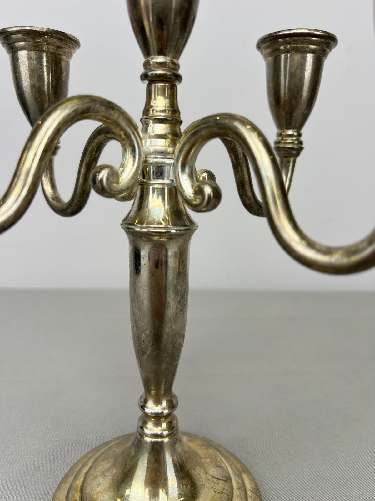 Pair of Candelabras Vintage French Style Metal Five Arm Candle Holders LOT 6486
