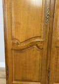Wardrobe Vintage French Louis XVI Style Oak Four Door Carved Armoire LOT 48244