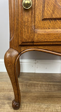 Pair of Bedside Tables Vintage French Louis Oak Nightstands Cabinets LOT 62117