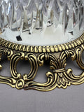 Ceiling Lamp Vintage French Brass Pressed Crystal Pendant Chandelier LOT 60005