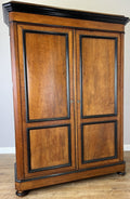 Wardrobe Antique French Style Walnut Two Door Carved Armoire Cabinet LOT 61320