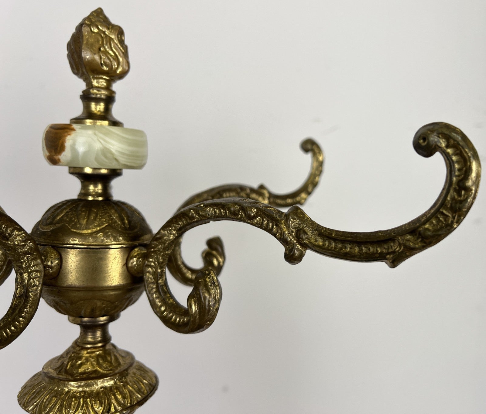 Standing Coat Hanger Vintage French Brass 9 Hooks Ornate Coat Rack LOT 609212