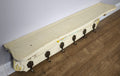 Vintage Shabby Chic Coat Rack 6 Hooks Wall Shelf Carved Coat Hanger LOT 49968