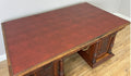 Desk Antique French Style Oak Double Sided Carved Pedestal Desk LOT 6514