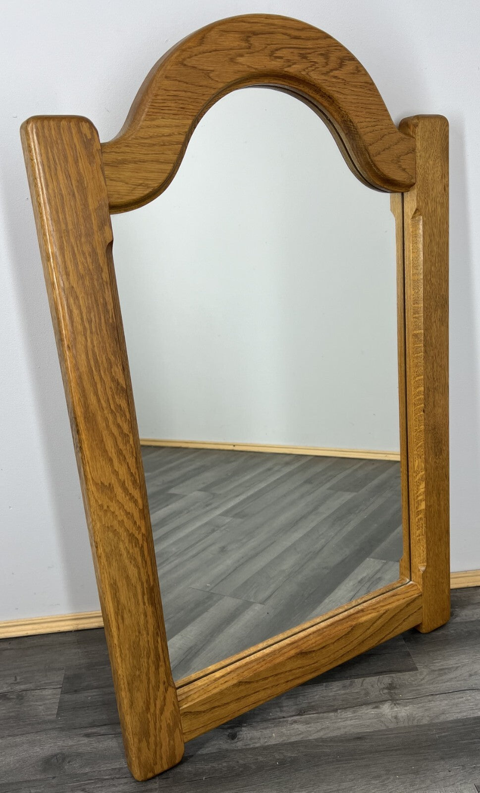 Mirror Vintage French Style Oak Framed Wall Mirror Decorative Hallway LOT 32160
