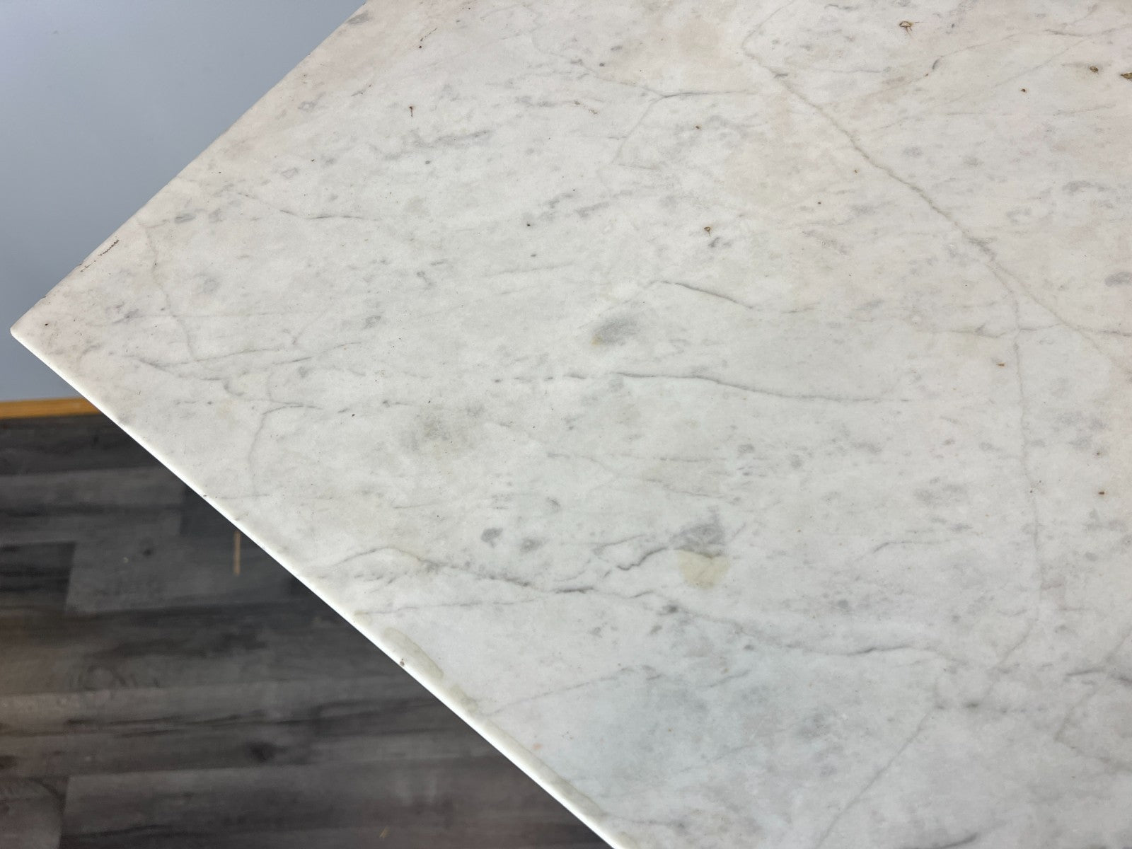 Bedside Table Antique French Oak with Marble Top Carved Cabinet LOT 43359