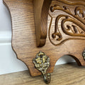 Coat Rack Vintage French Oak Wall Mounted 5 Hooks Carved Rack Hanger LOT 62046