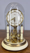 Clock Kern Vintage Style Glass Dome Brass Anniversary Clock LOT 46740