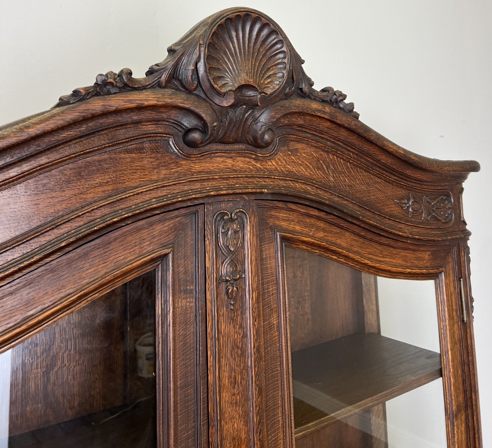 Bookcase Antique French Louis XVI Oak Display Cabinet Carved Sideboard LOT 61498