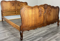 Bed Vintage French Louis XVI King Size Bed Frame Oak Carved Headboard LOT 46231