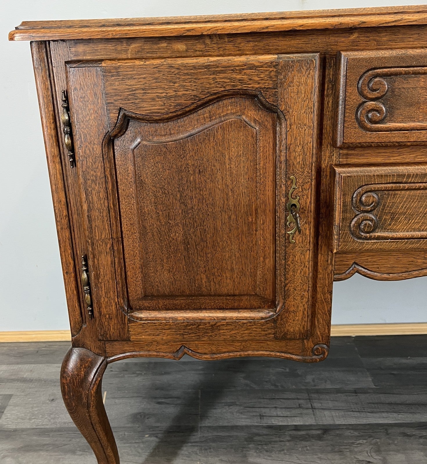 Cabinet Vintage French Louis XVI Style TV stand Desk Oak Sideboard LOT 45162