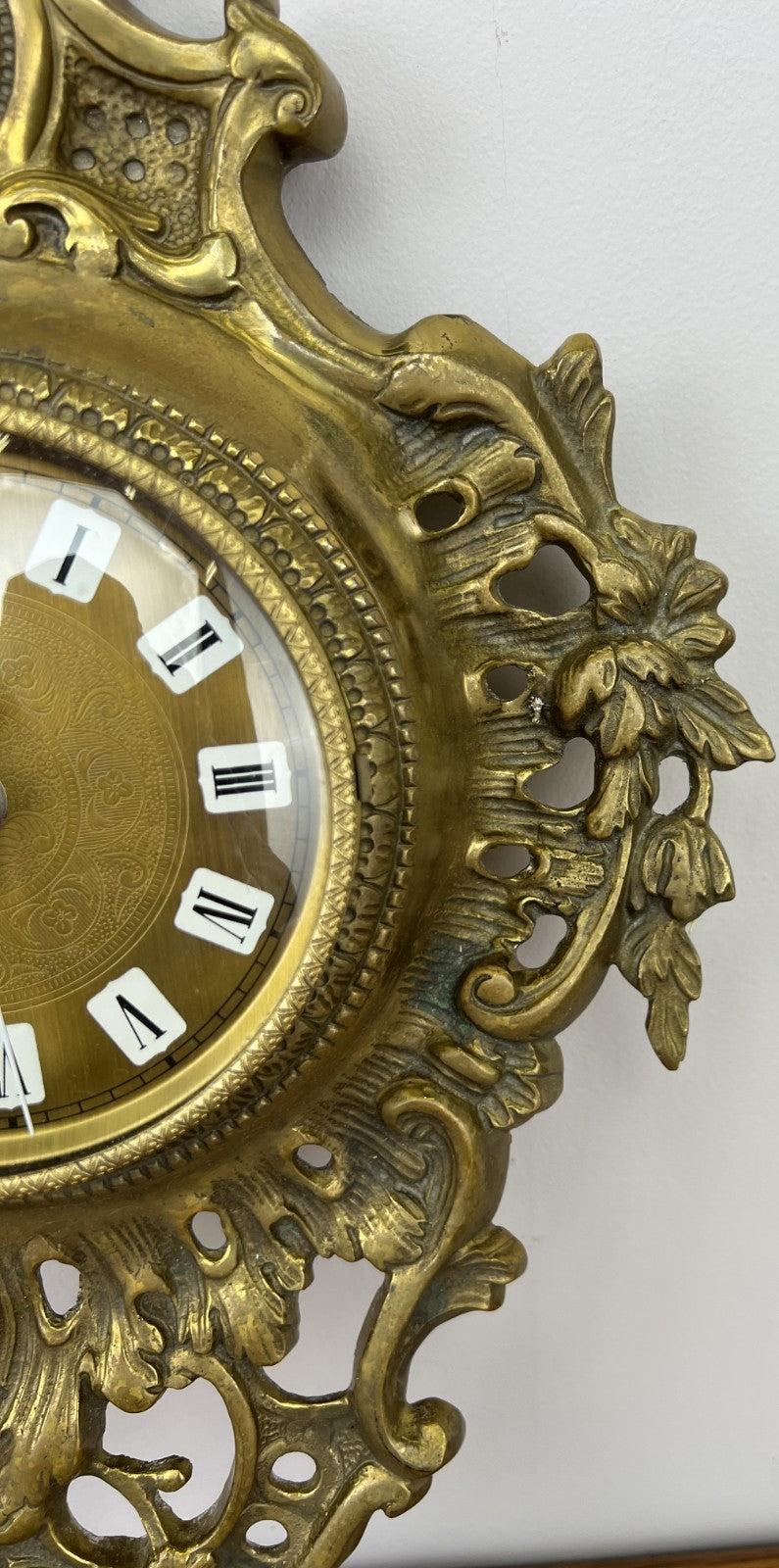 Wall Clock Vintage French Style Brass Hanging Clock Quartz Movement LOT 60496