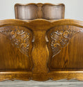 Bed Vintage French Louis XVI Style Oak Double Frame Carved Headboard LOT 27583