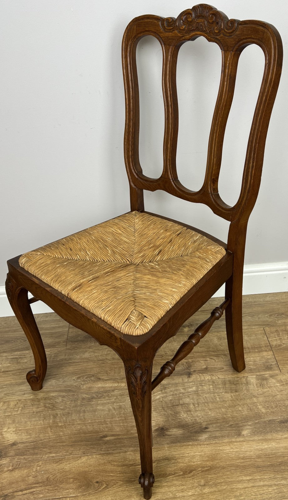 Dining Chairs Vintage French Louis Style Oak Rush Seat Set of 6 Chairs LOT 634812