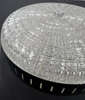 Ceiling Lamp Vintage French Style Patterned Glass Flush Mount LOT 6480